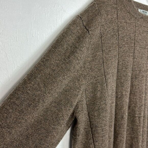 Lynon Cashmere Geo Pattern Crew Neck Men's Brown Sweater Size XL/XXL - Picture 2 of 9